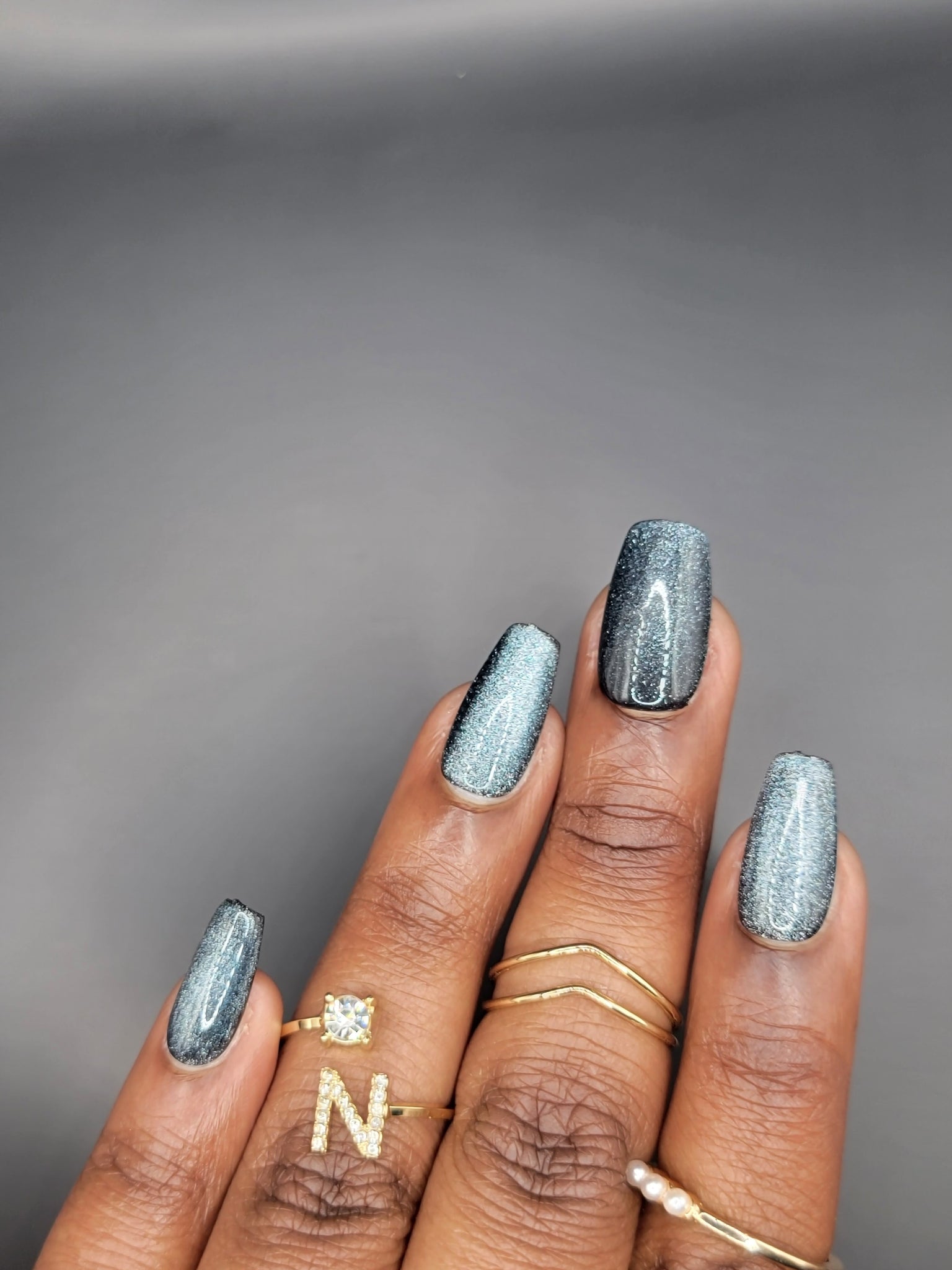 Starry Glam Magnatized Nails